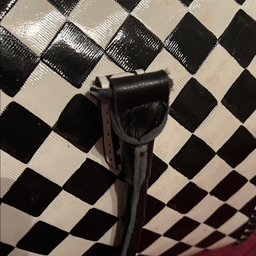 Western B&W Checkered Satchel - Picture 4 of 11
